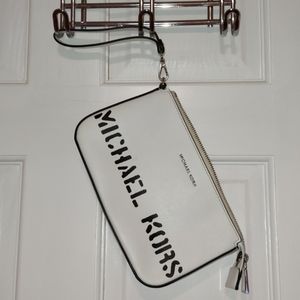 White Michael Kors big wristlet